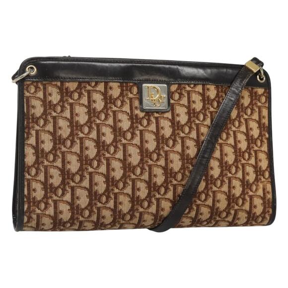 DIOR Trotter Canvas Shoulder Bag Brown - Picture 1 of 16